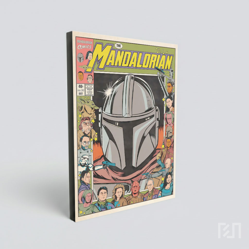 Sampul Komik Gaya Retro The Mandalorian