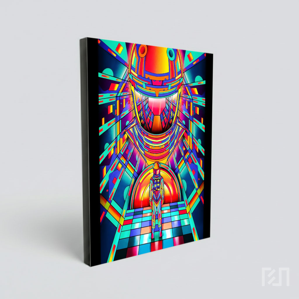Seni Pop Art Astronaut Geometris Van Orton